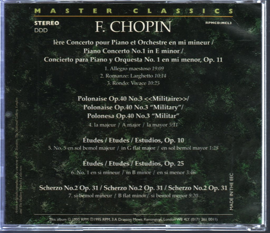Unknown Artist - Chopin - Master Classics - Cd
