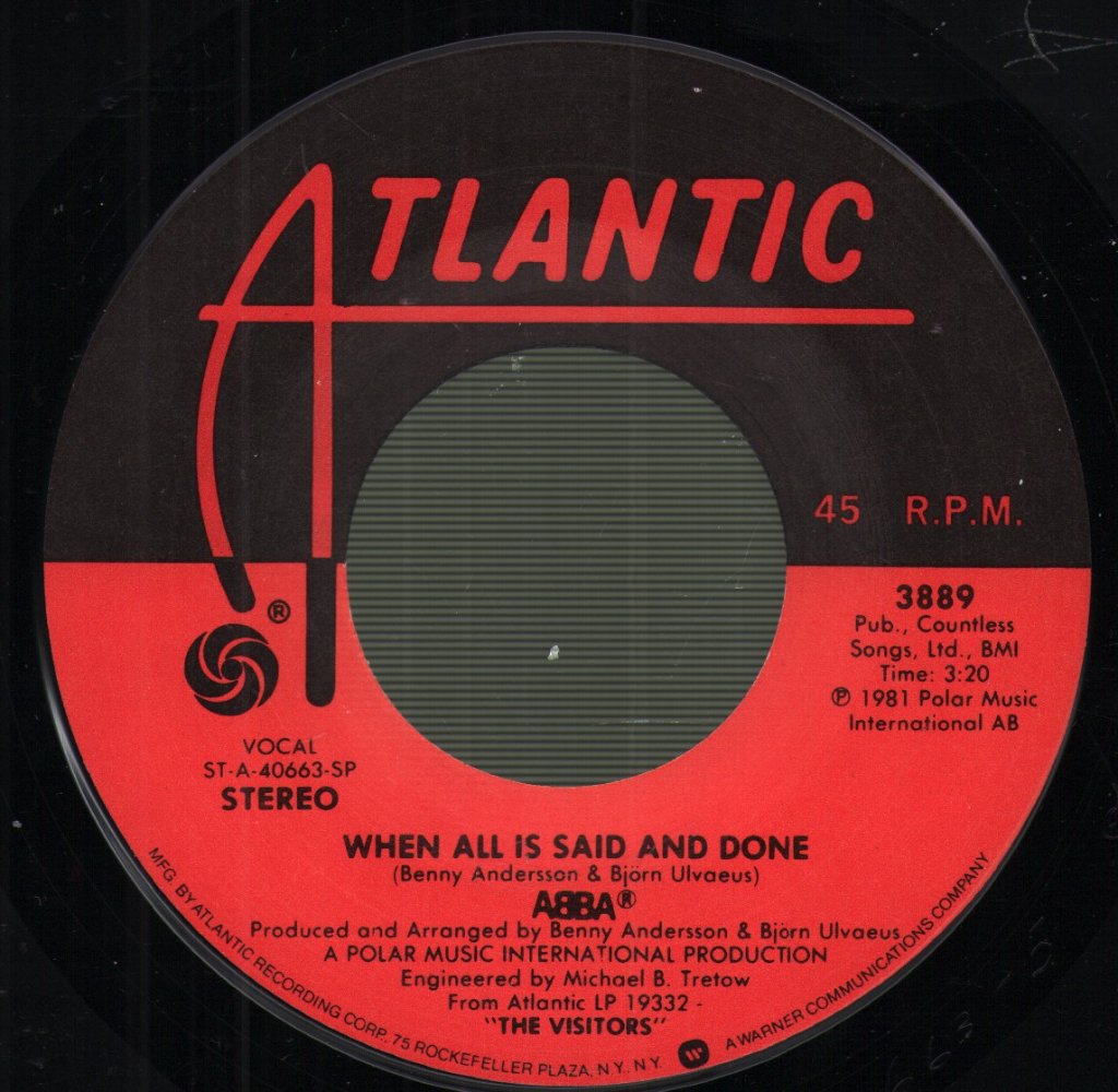 ABBA - When All Is Said And Done B/W Should I Laugh Or Cry - 7 Inch