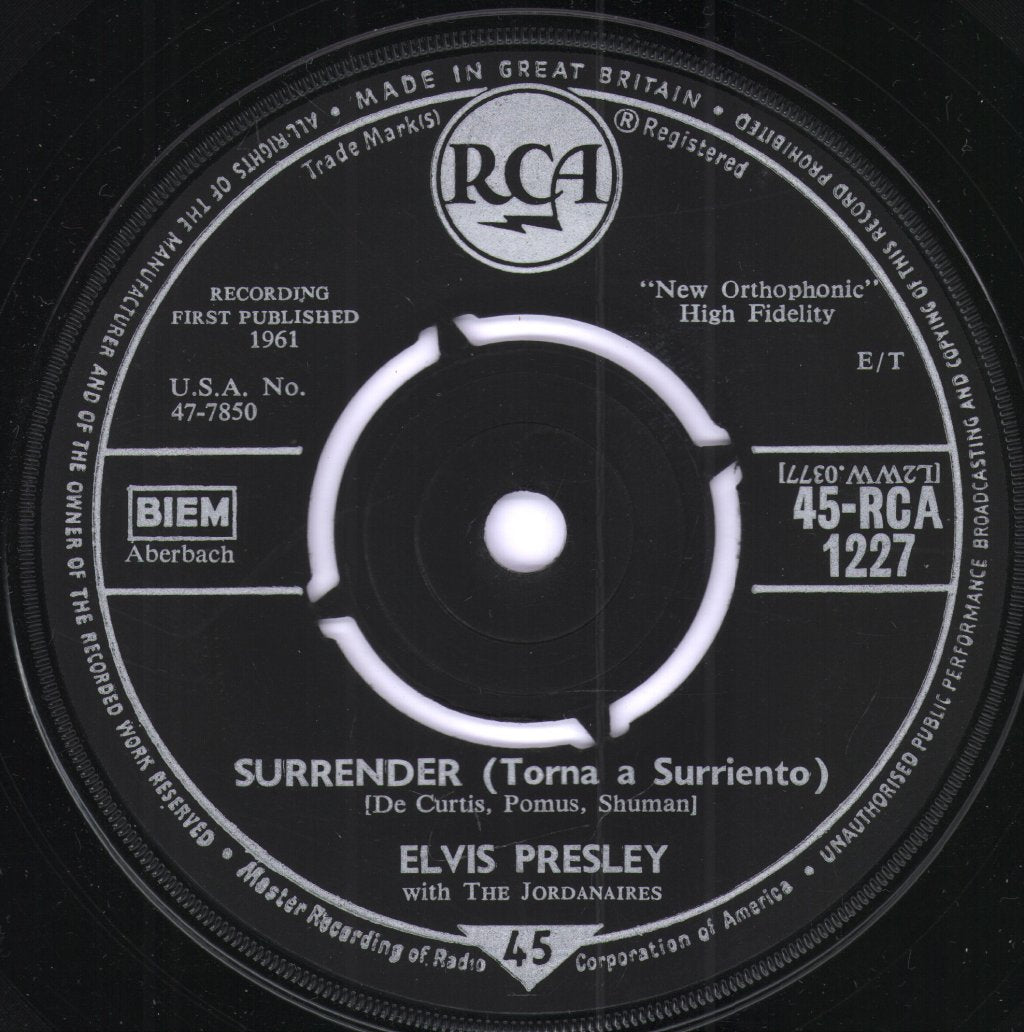 Elvis Presley - Surrender - 7 Inch