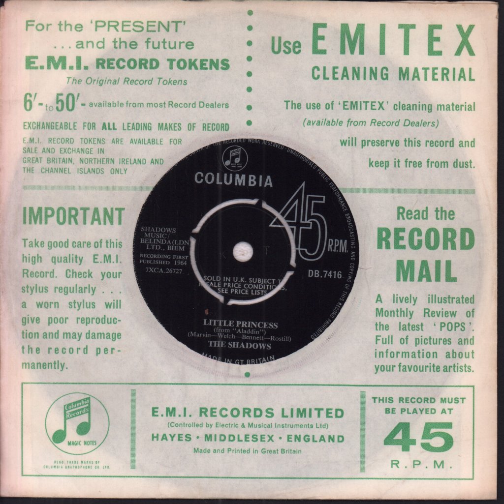Shadows - Genie With The Light Brown Lamp - 7 Inch