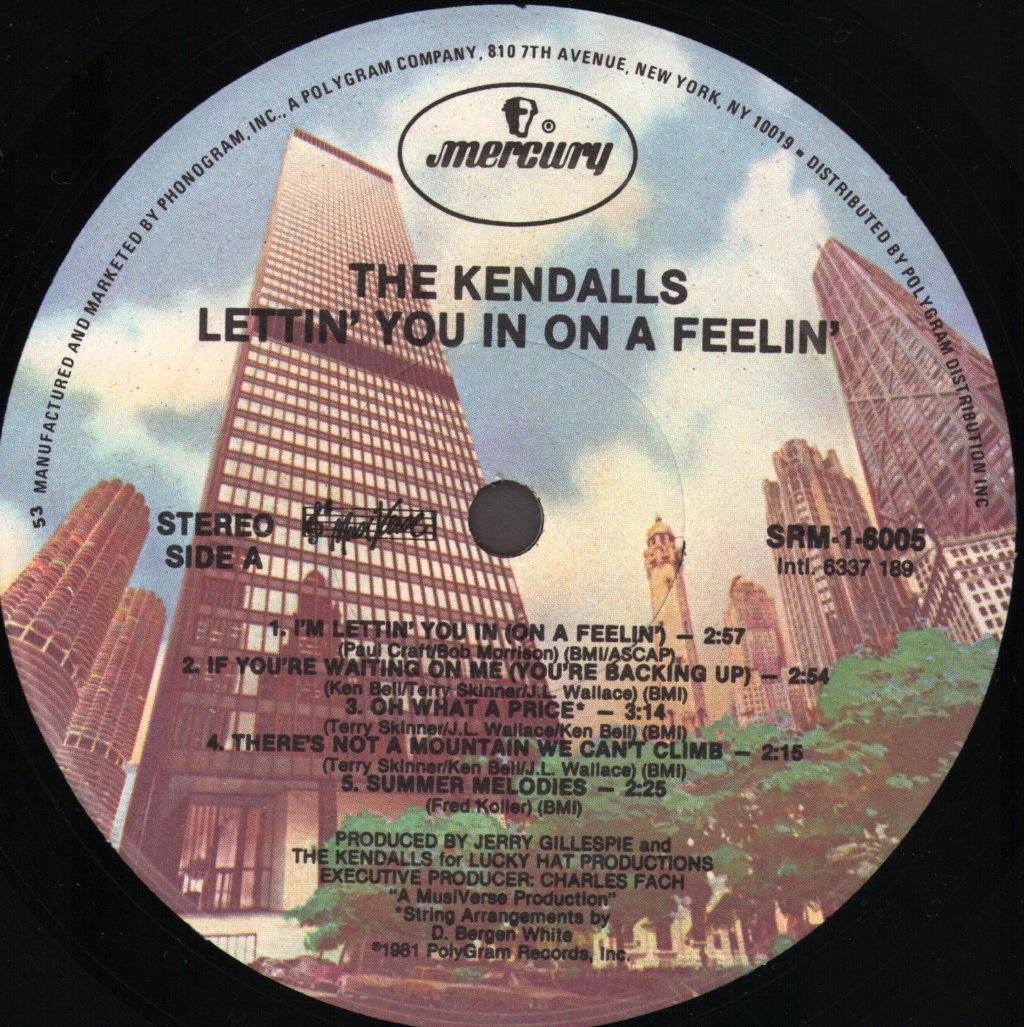 Kendalls - Lettin' You In On A Feelin' - Lp