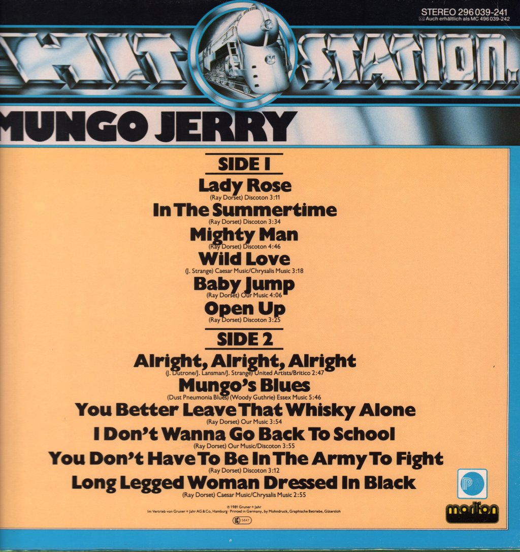 Mungo Jerry - Hit-Station - Lp