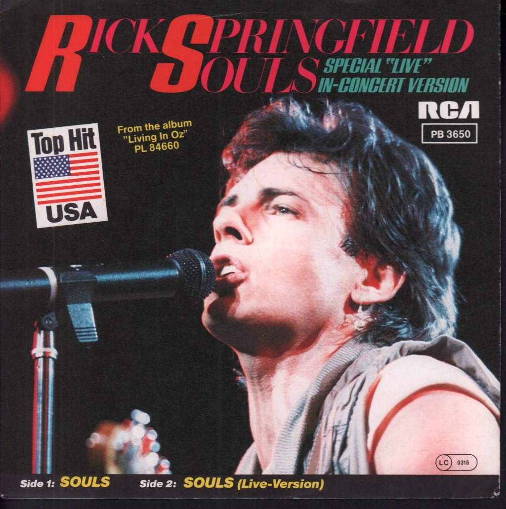 Rick Springfield - Souls - 7 Inch