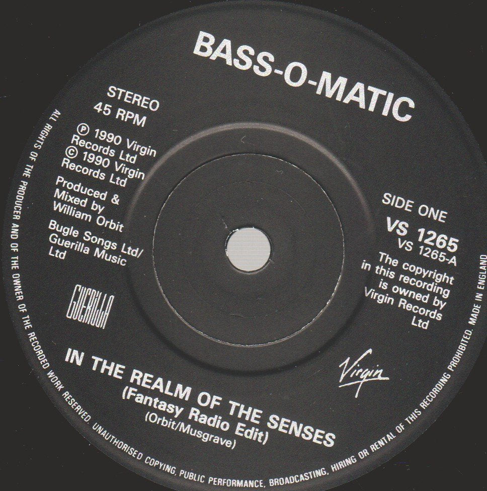 Bassomatic - In The Realm Of The Senses - 7 Inch