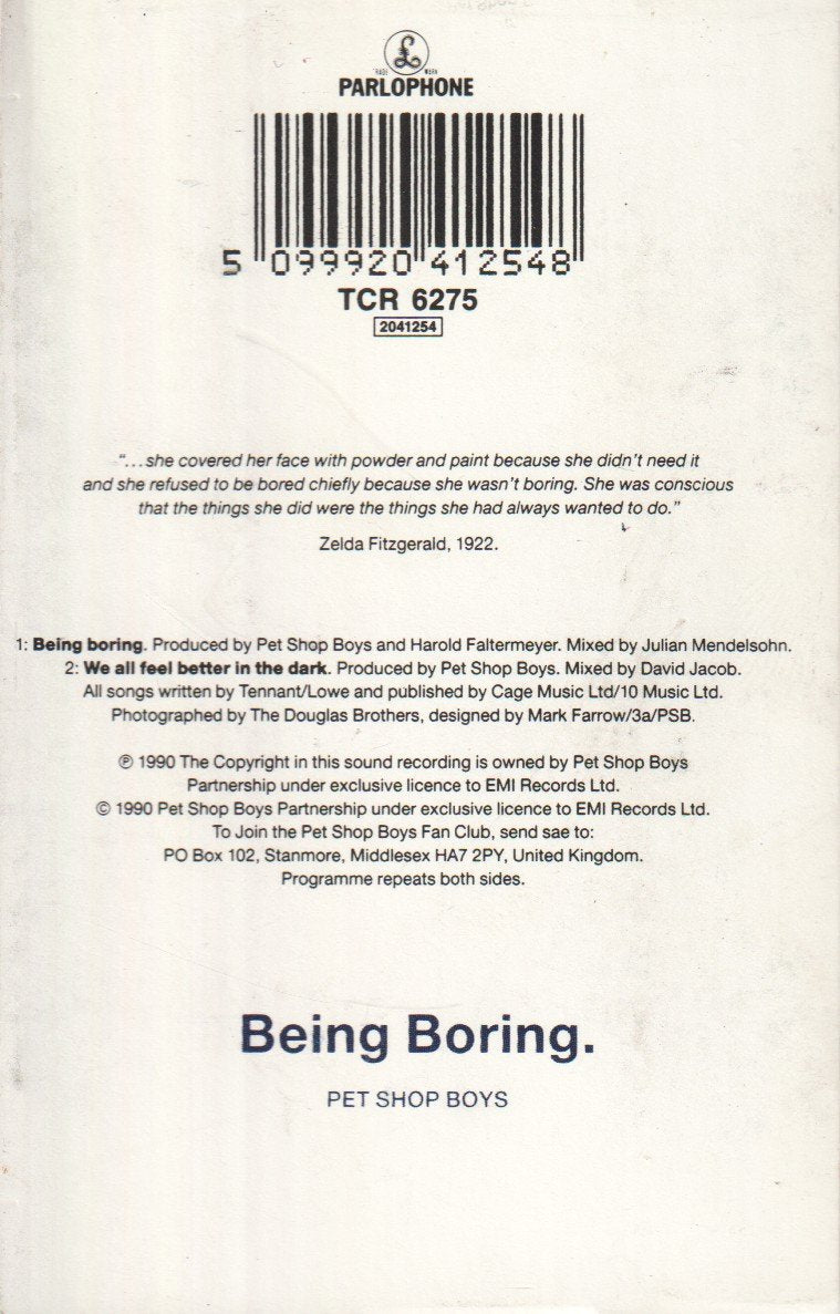 Pet Shop Boys - Being Boring - Cassette