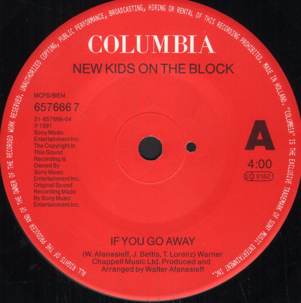New Kids On The Block - If You Go Away - 7 Inch