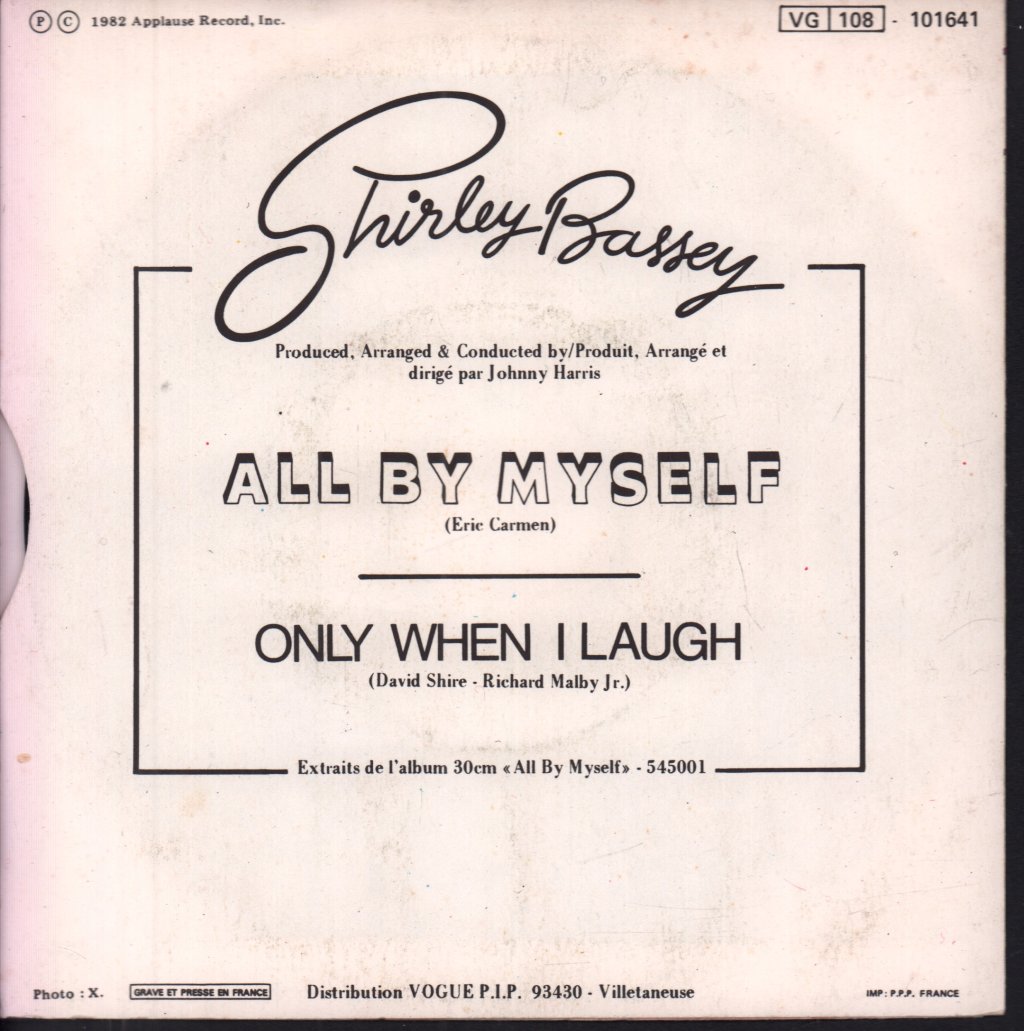 Shirley Bassey - All By Myself - 7 Inch