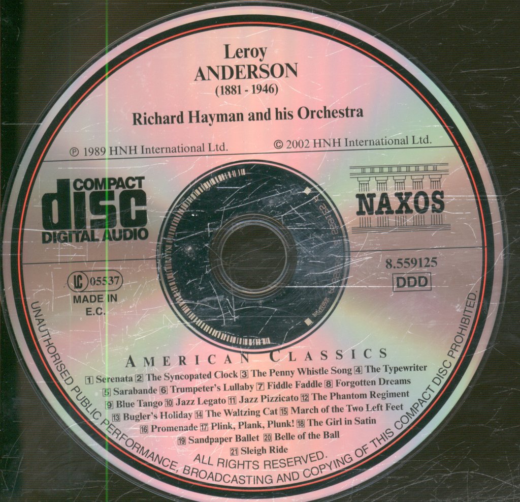 Richard Hayman And His Orchestra - Leroy Anderson - Orchestral Favourites - Cd