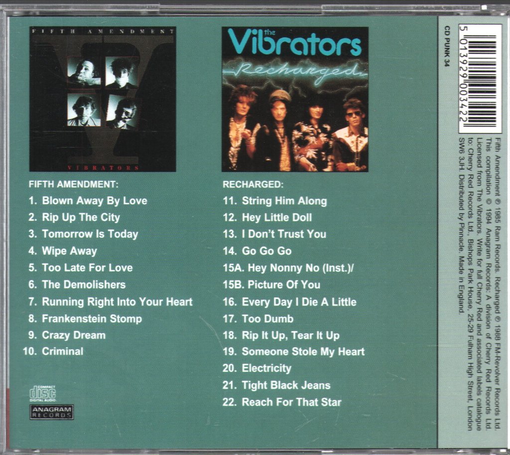 Vibrators - Fifth Amendment & Recharged - Cd