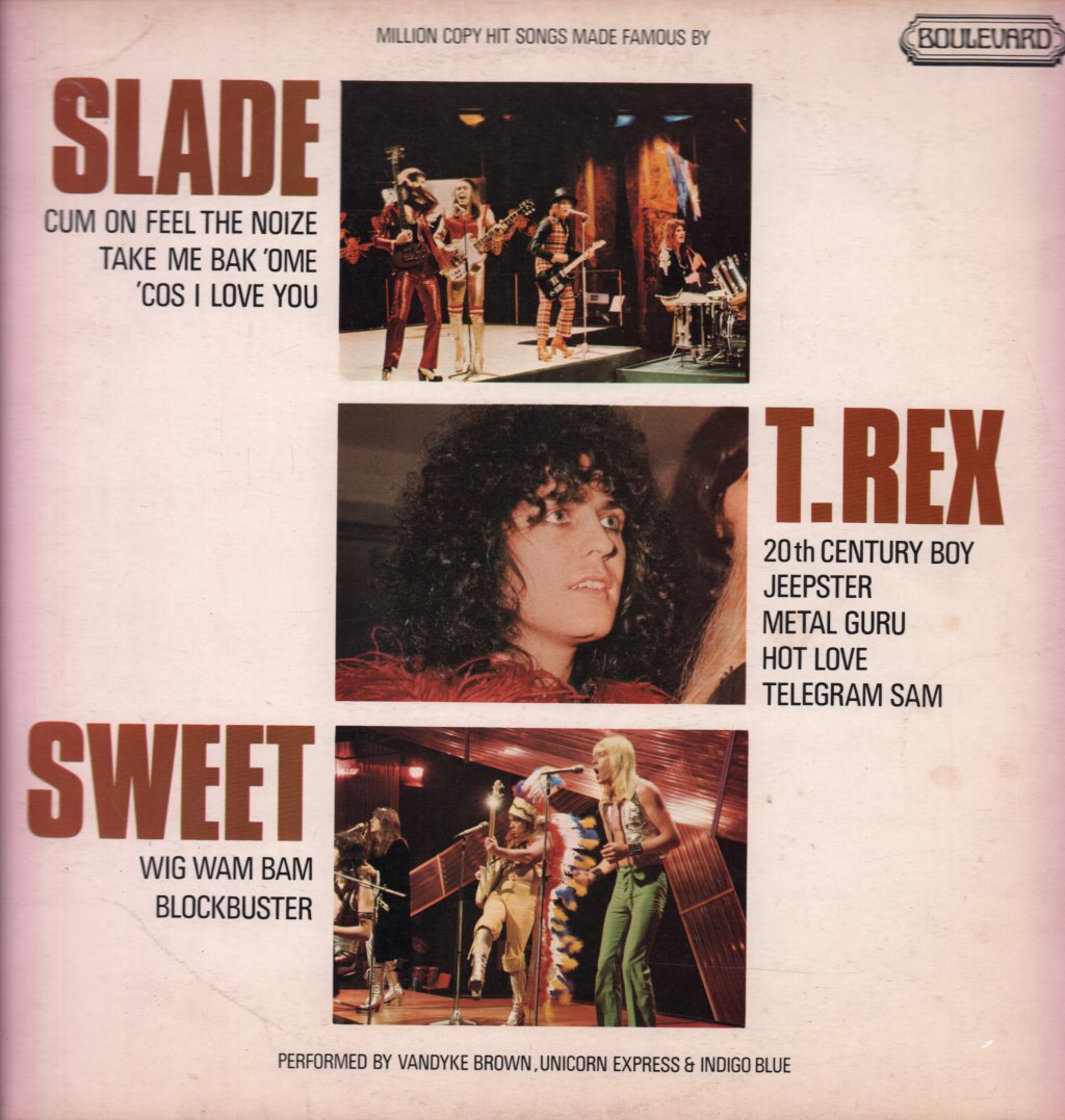 Various Artists - Million Copy Hit Songs Made Famous By T. Rex, Slade And Sweet - Lp