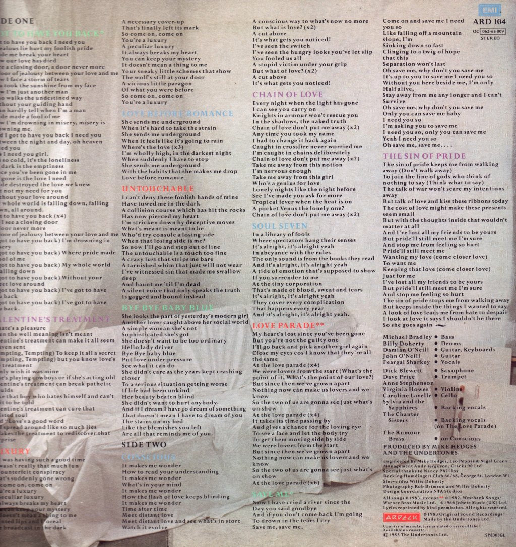 Undertones - Sin Of Pride - Lp
