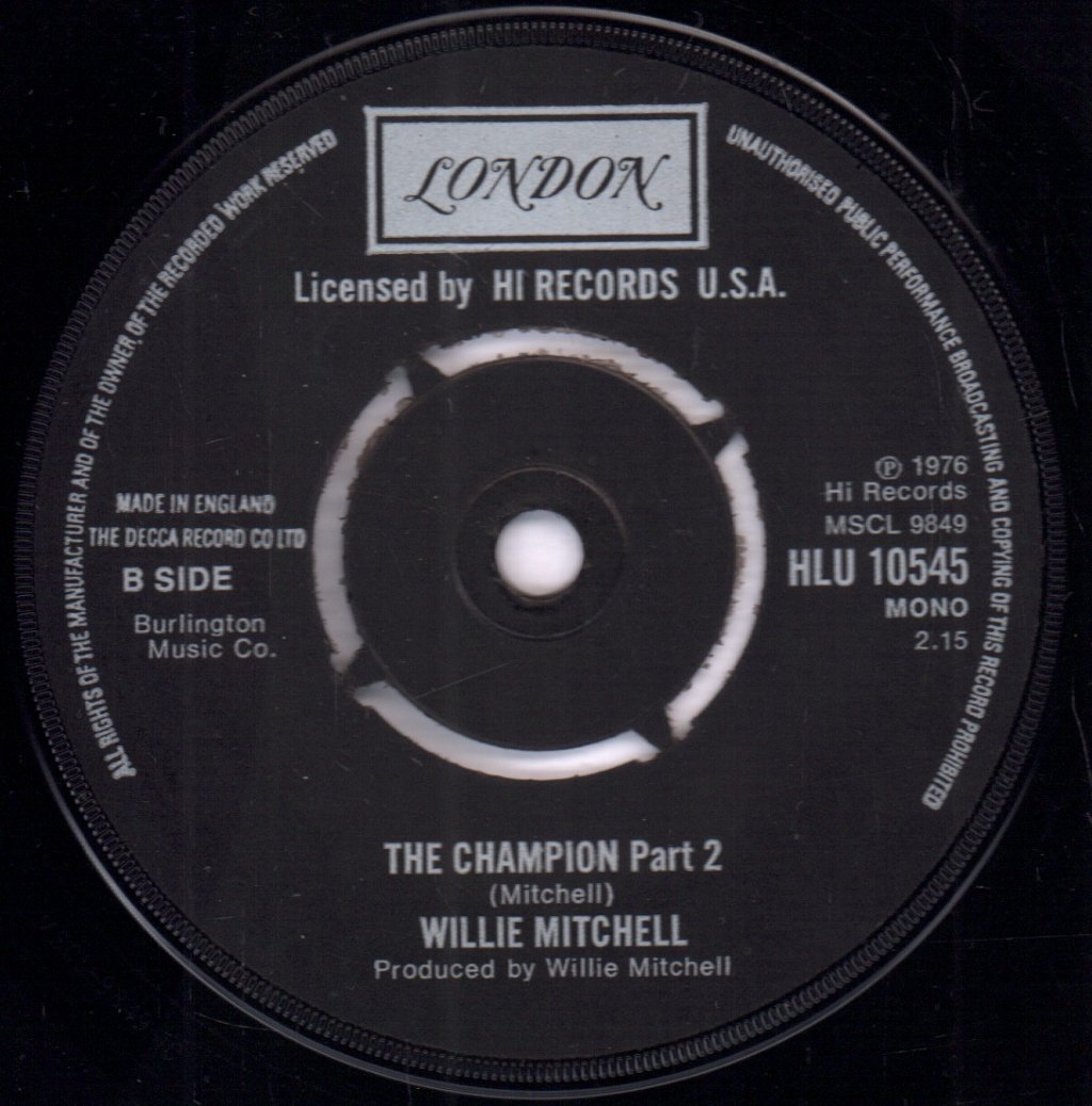 Willie Mitchell - Champion - 7 Inch