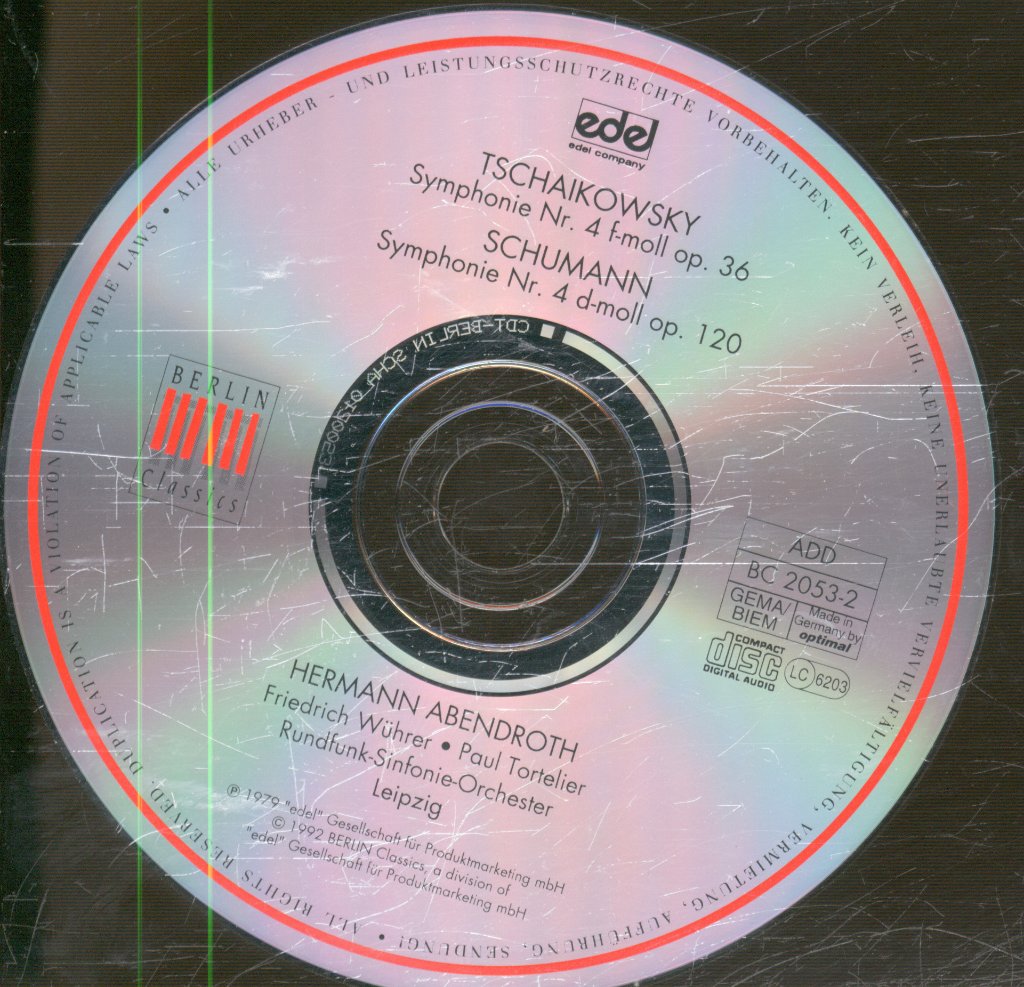Hermann Abendroth, Rundfunk-Sinfonie-Orchester Leipzig - Hermann Abendroth Tchaikovsky / Schumann Symphonies 4 & 4 - Cd