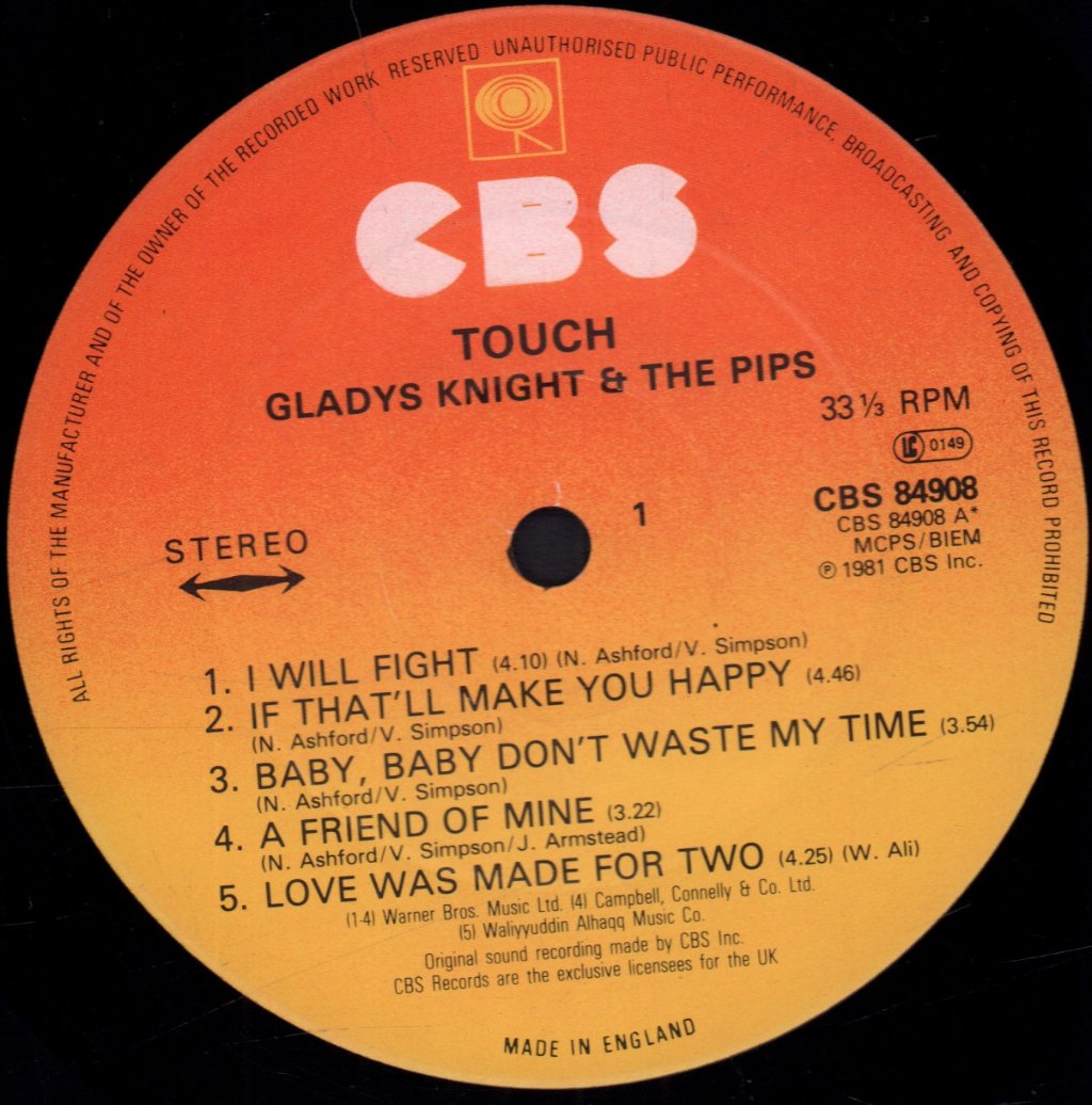Gladys Knight And The Pips - Touch - Lp