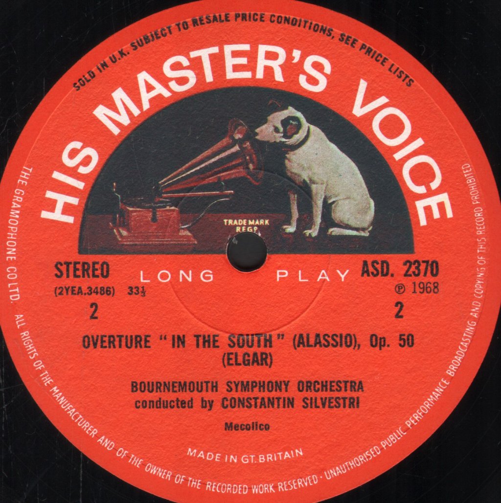 Constantin Silvestri And Bournemouth Symphony Orchestra - Elgar - In The South - Lp