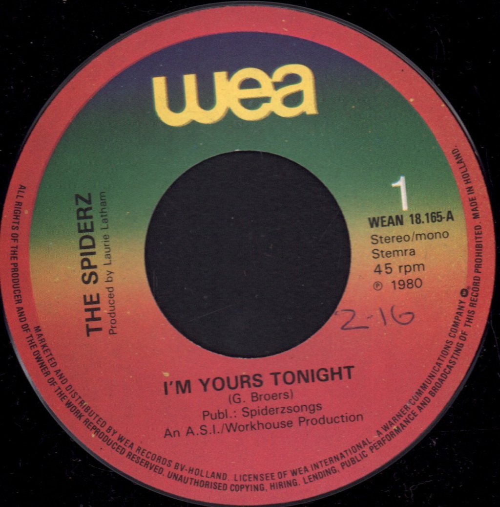Spiderz - I'm Yours Tonight - 7 Inch