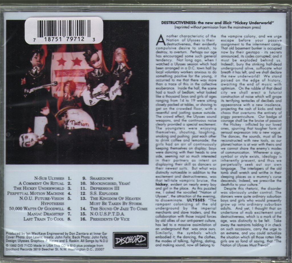 Nation Of Ulysses - Plays Pretty For Baby - Cd
