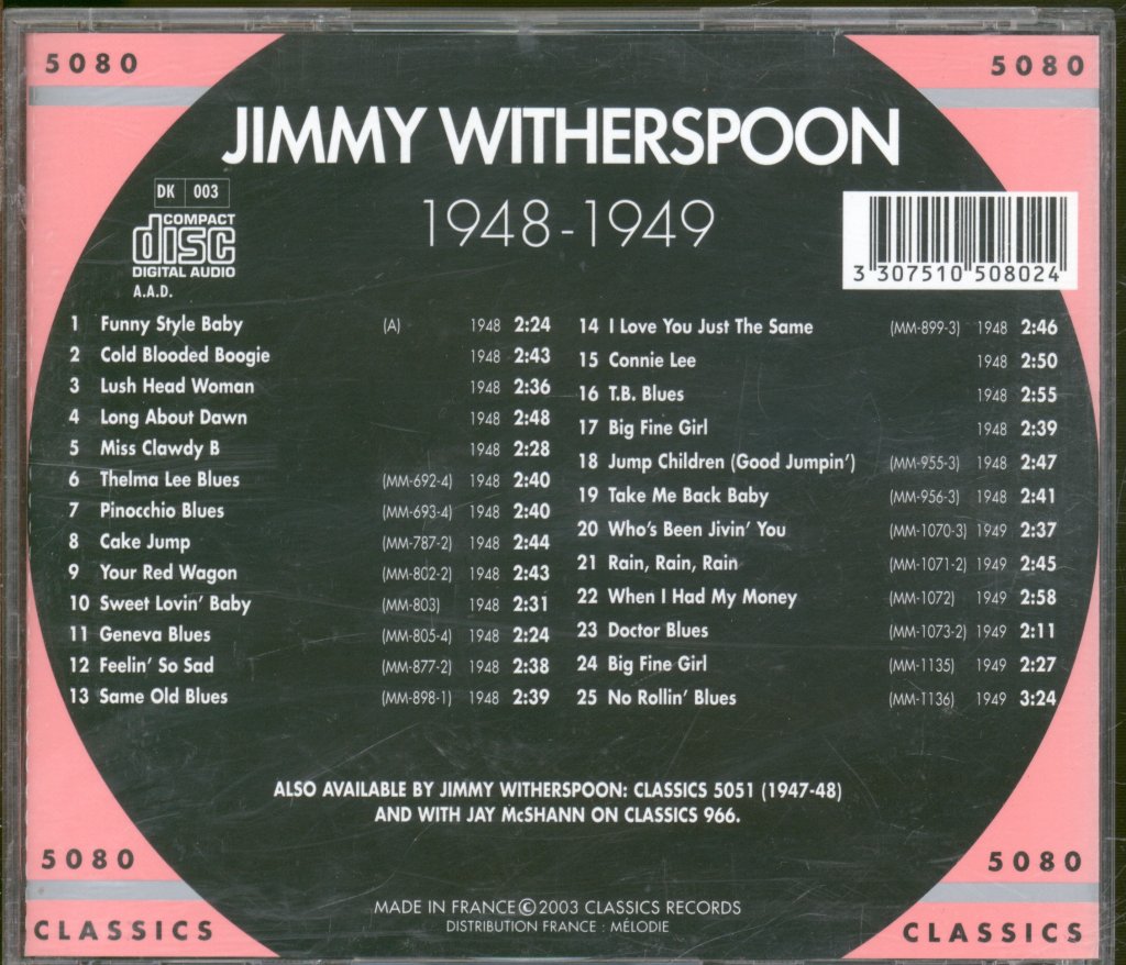 Jimmy Witherspoon - Chronological Jimmy Witherspoon 1948-1949 - Cd