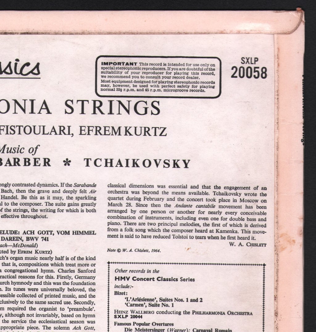 Anatole Fistoulari / Efrem Kurtz - Philharmonia Strings - Lp