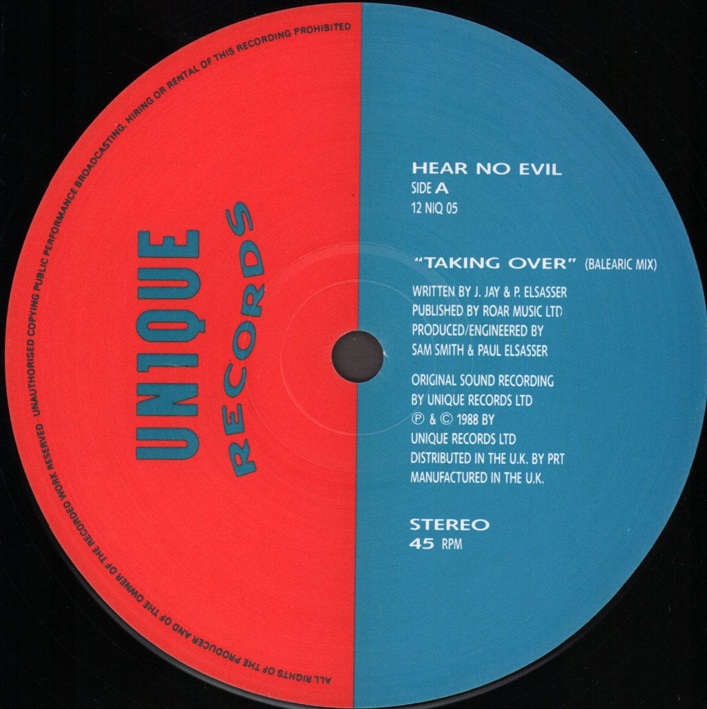 Hear No Evil - Taking Over - 12 Inch