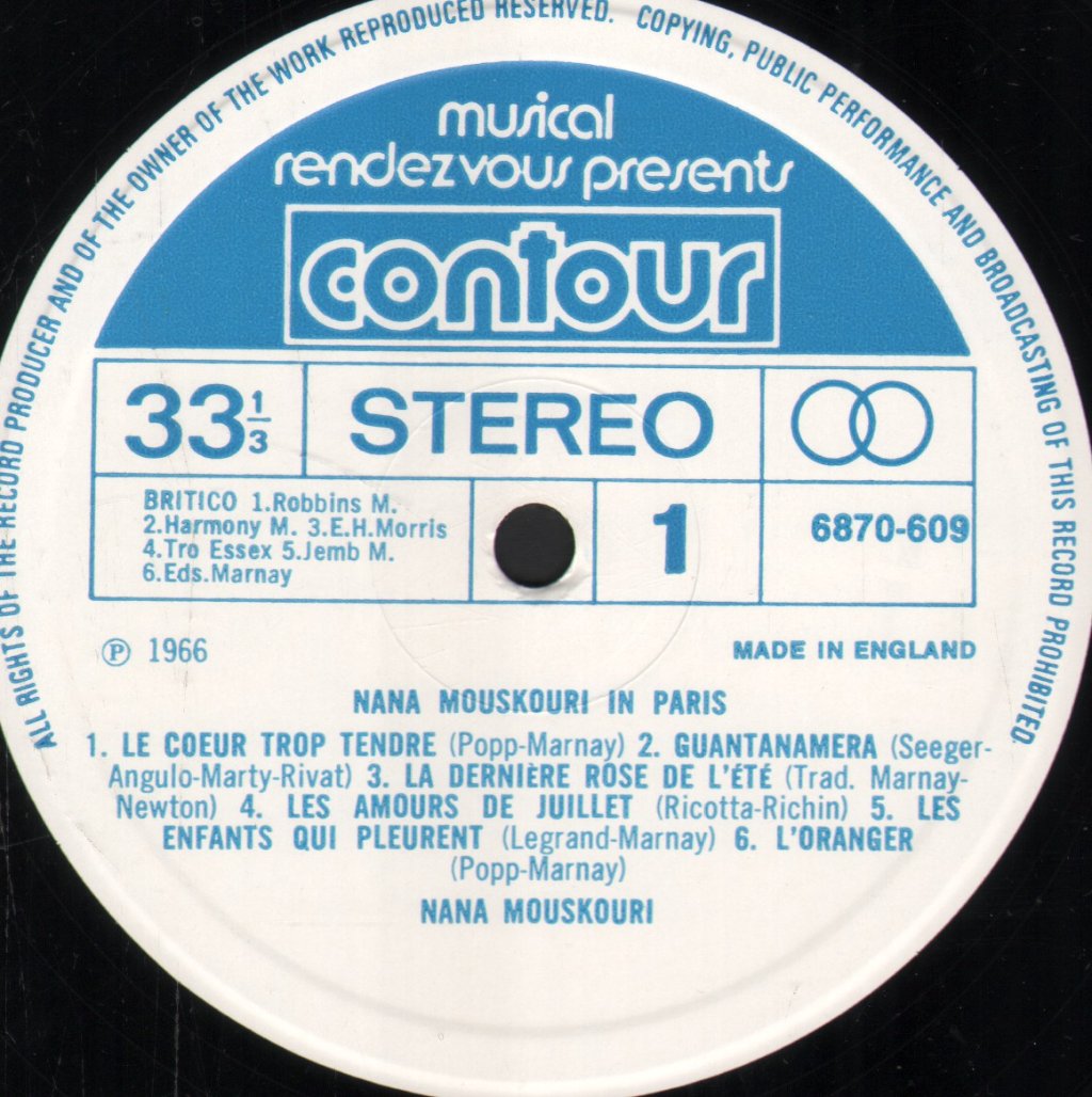 Nana Mouskouri - In Paris - Lp