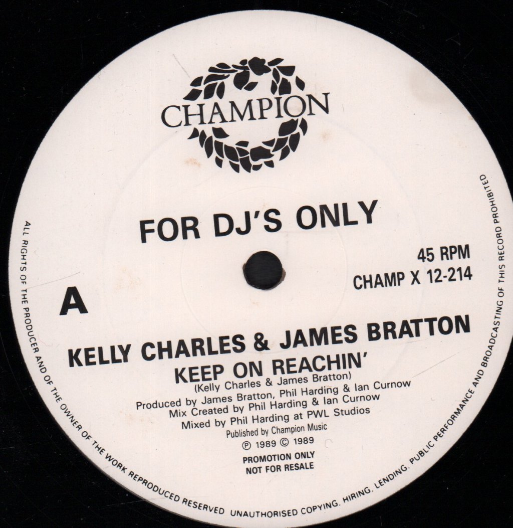 Kelly Charles And James Bratton - Keep On Reachin - 12 Inch
