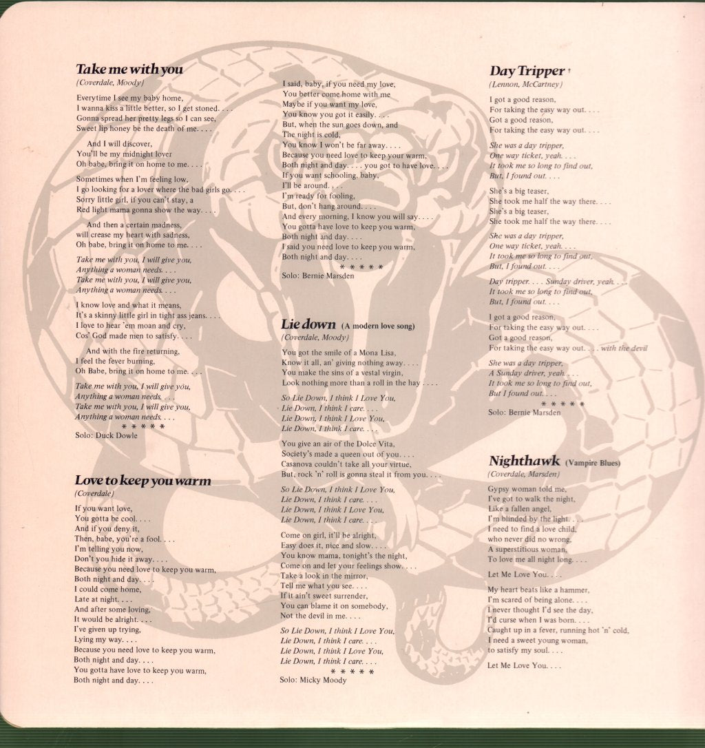 Whitesnake - Trouble - Lp