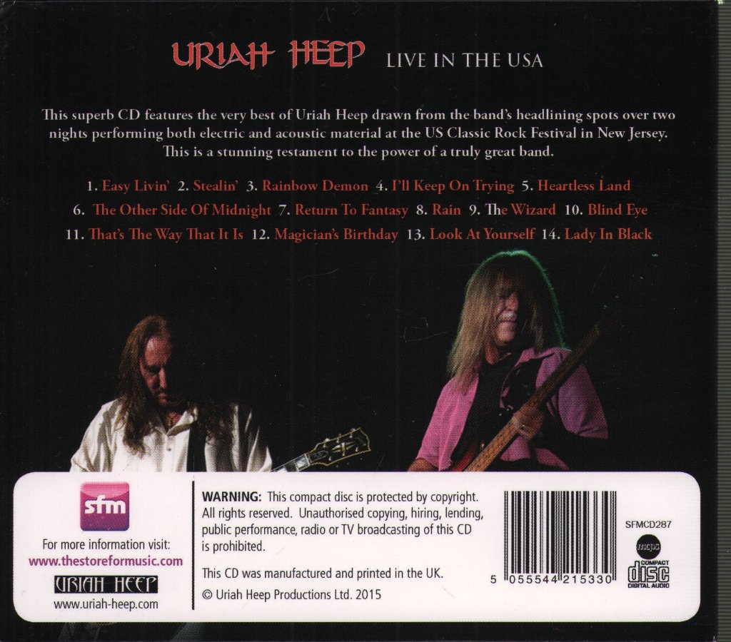 Uriah Heep - Live In The USA - Cd