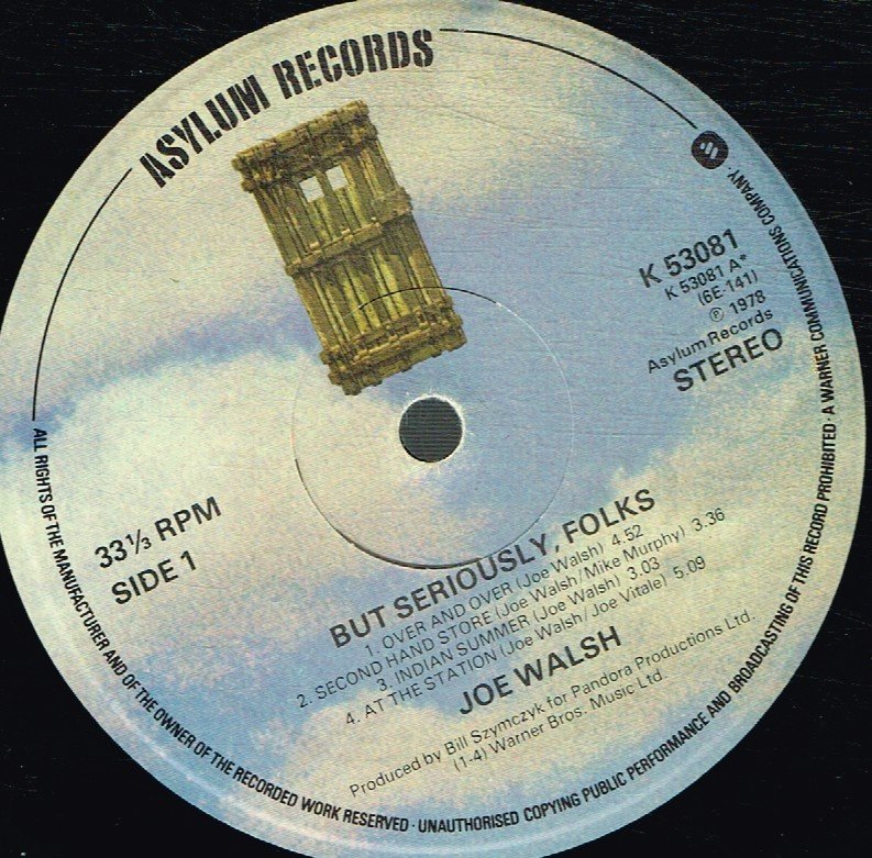 Joe Walsh - But Seriously Folks - Lp