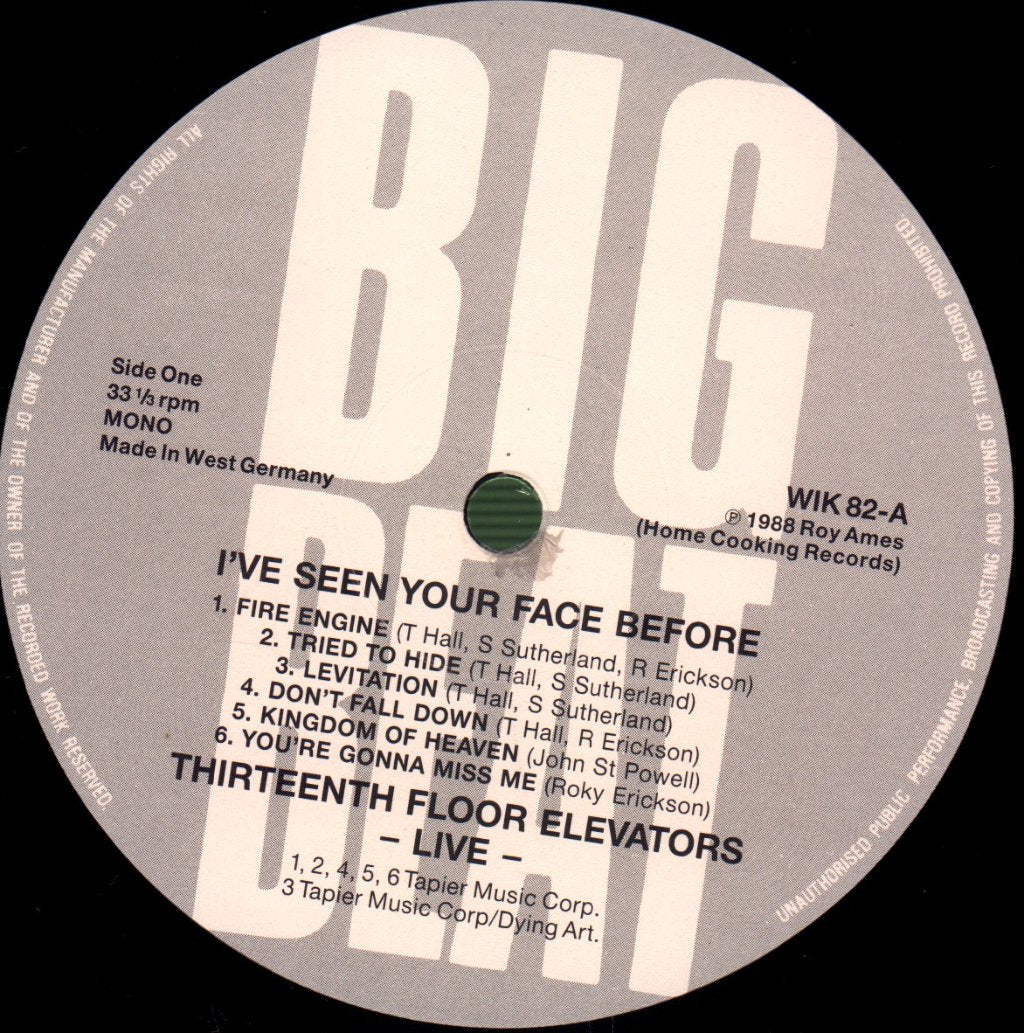 13th Floor Elevators - Live - I've Seen Your Face Before - Lp