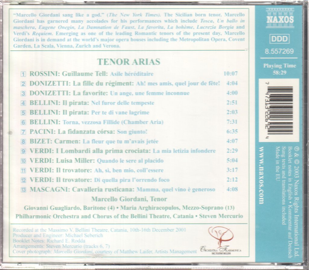 Marcello Giordani - Tenor Arias - Cd