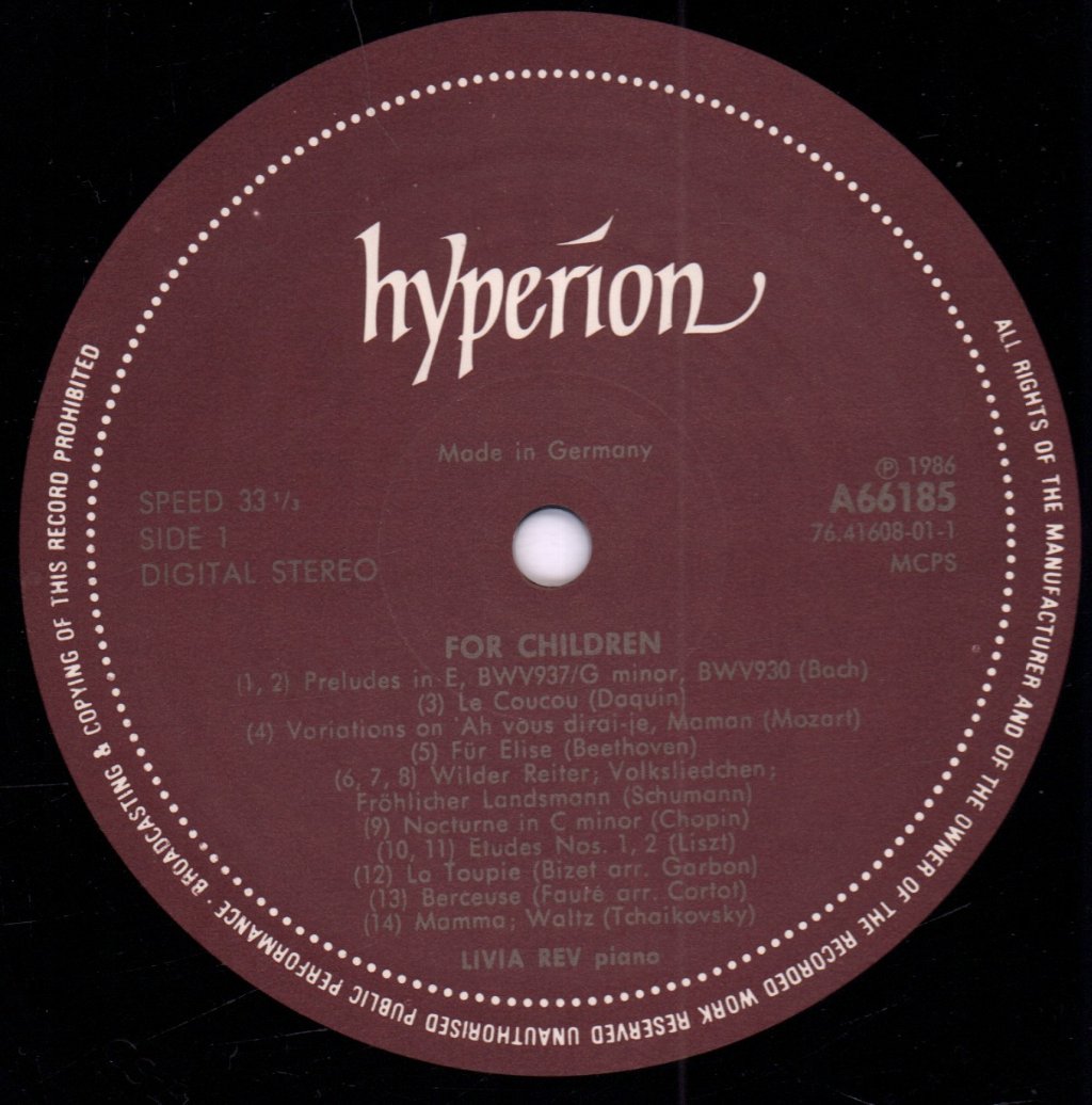 Livia Rev - For Children - Lp