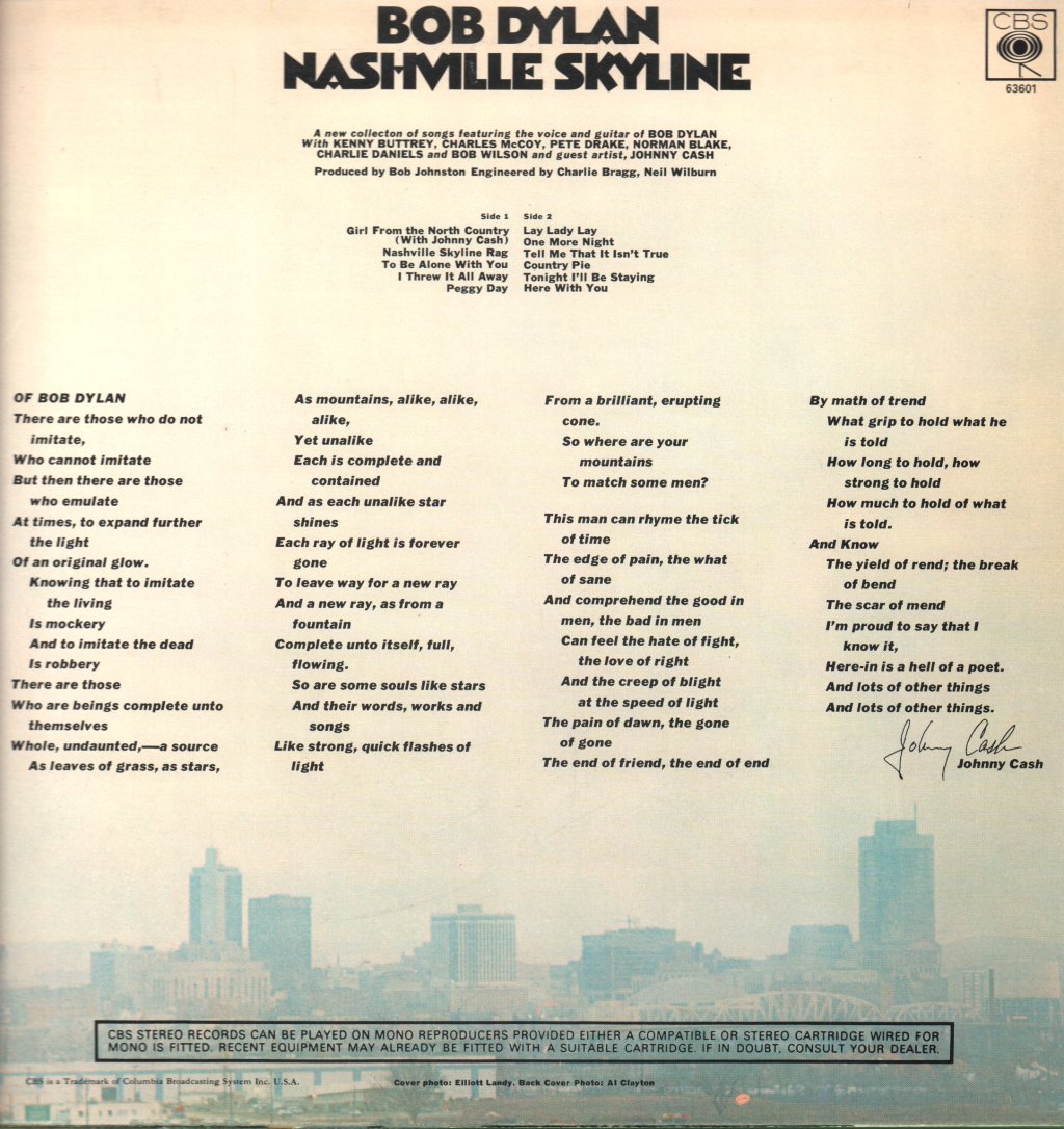 Bob Dylan - Nashville Skyline - Lp