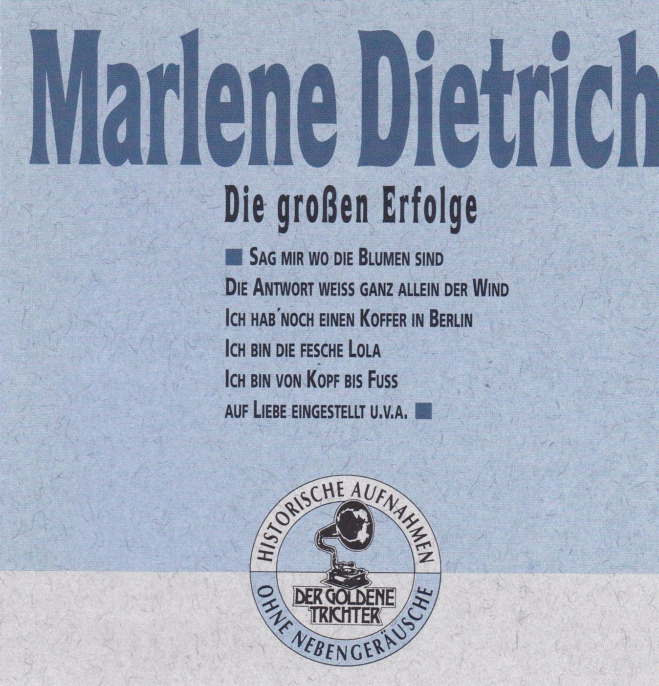 Marlene Dietrich - Die Grossen Erfolge - Cd