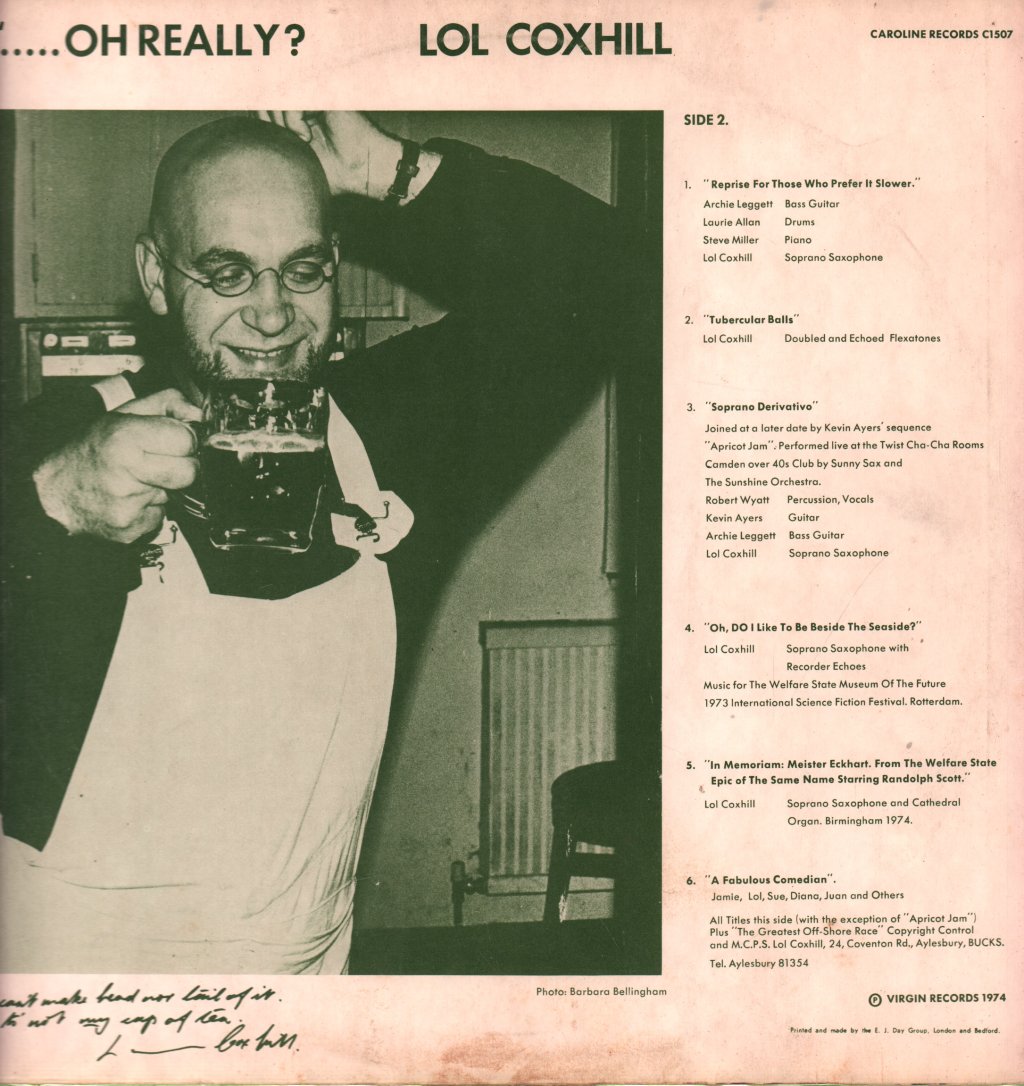 Stephen Miller/Lol Coxhill - Story So Far / Oh Really?" - Lp