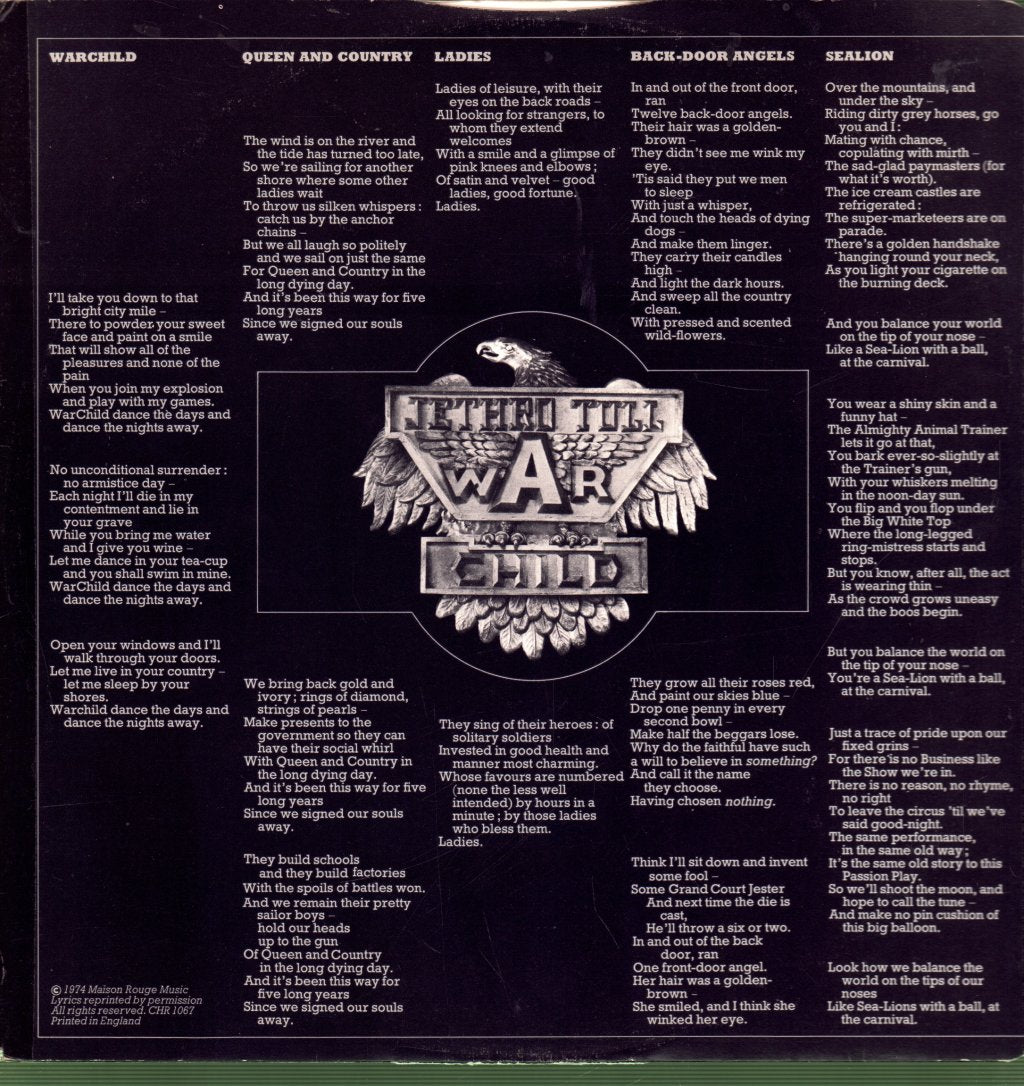 Jethro Tull - War Child - Lp