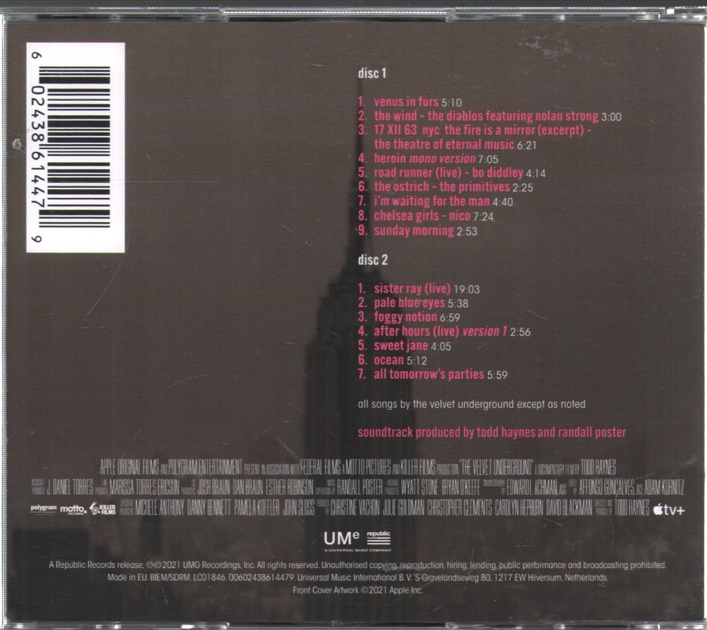 Velvet Underground - Velvet Underground (A Documentary Film By Todd Haynes) (Music From The Motion Picture Soundtrack) - Double Cd