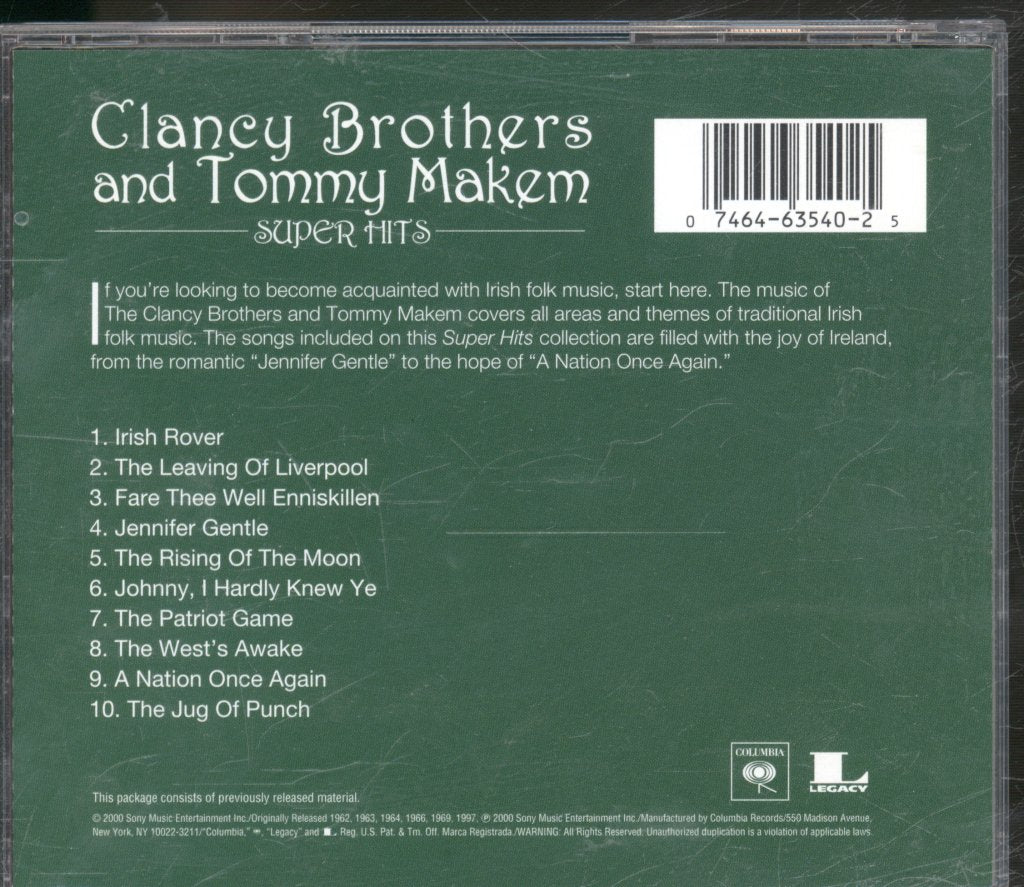 Clancy Brothers And Tommy Makem - Super Hits - Cd