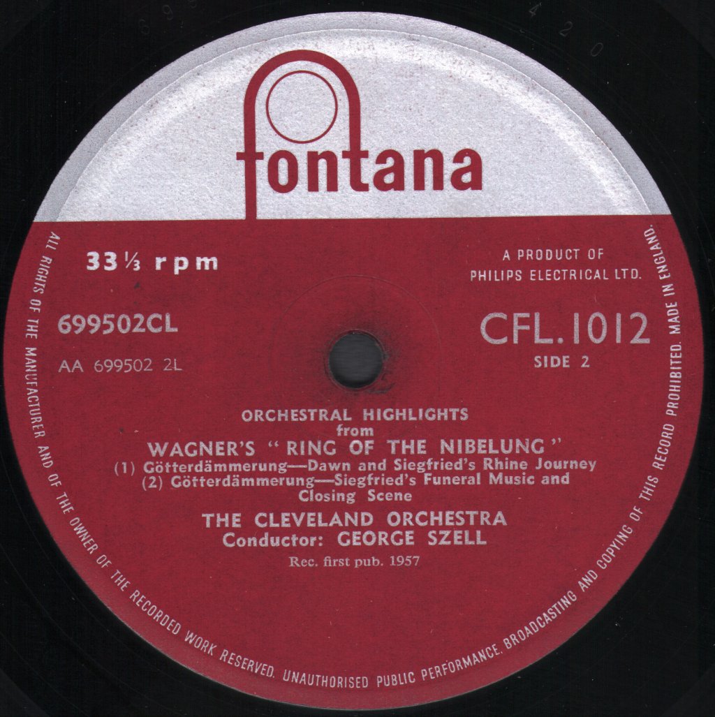 George Szell / Cleveland Orchestra - Wagner - 'The Ring Of The Nibelung' - Lp