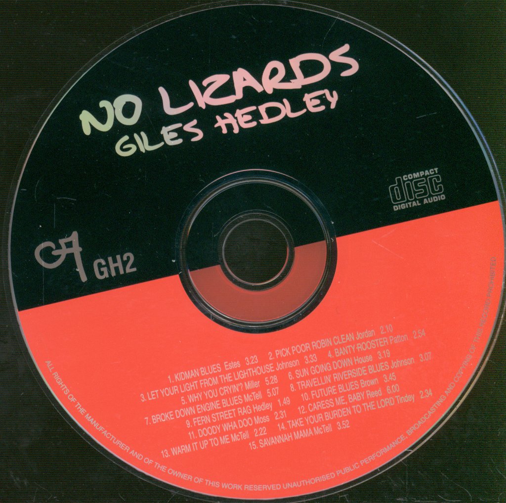 Giles Hedley - No Lizards - Cd