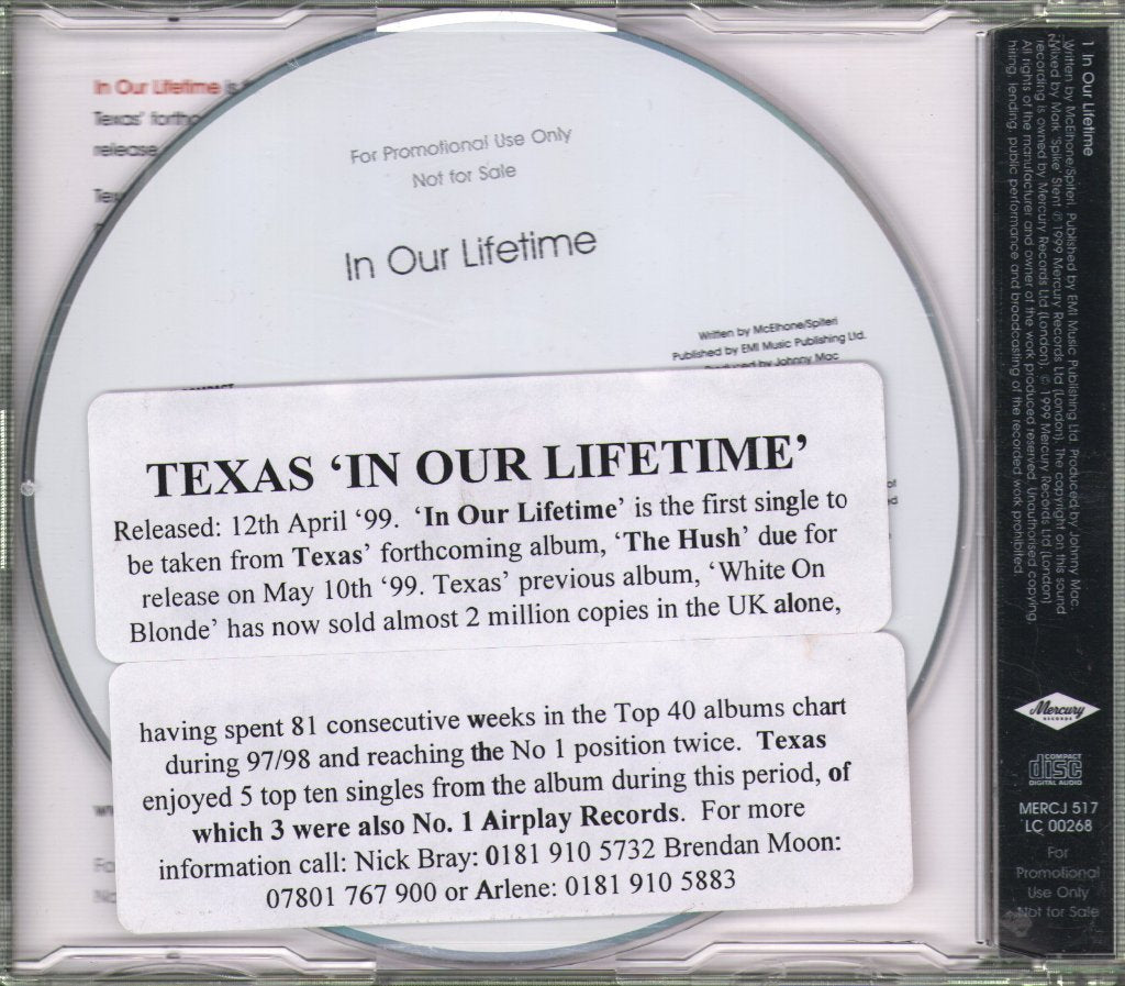 Texas - In Our Lifetime - Cd