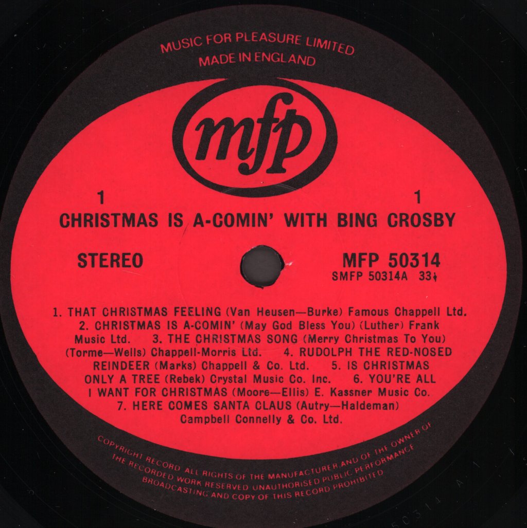 Bing Crosby - Christmas Is A Comin' With - Lp