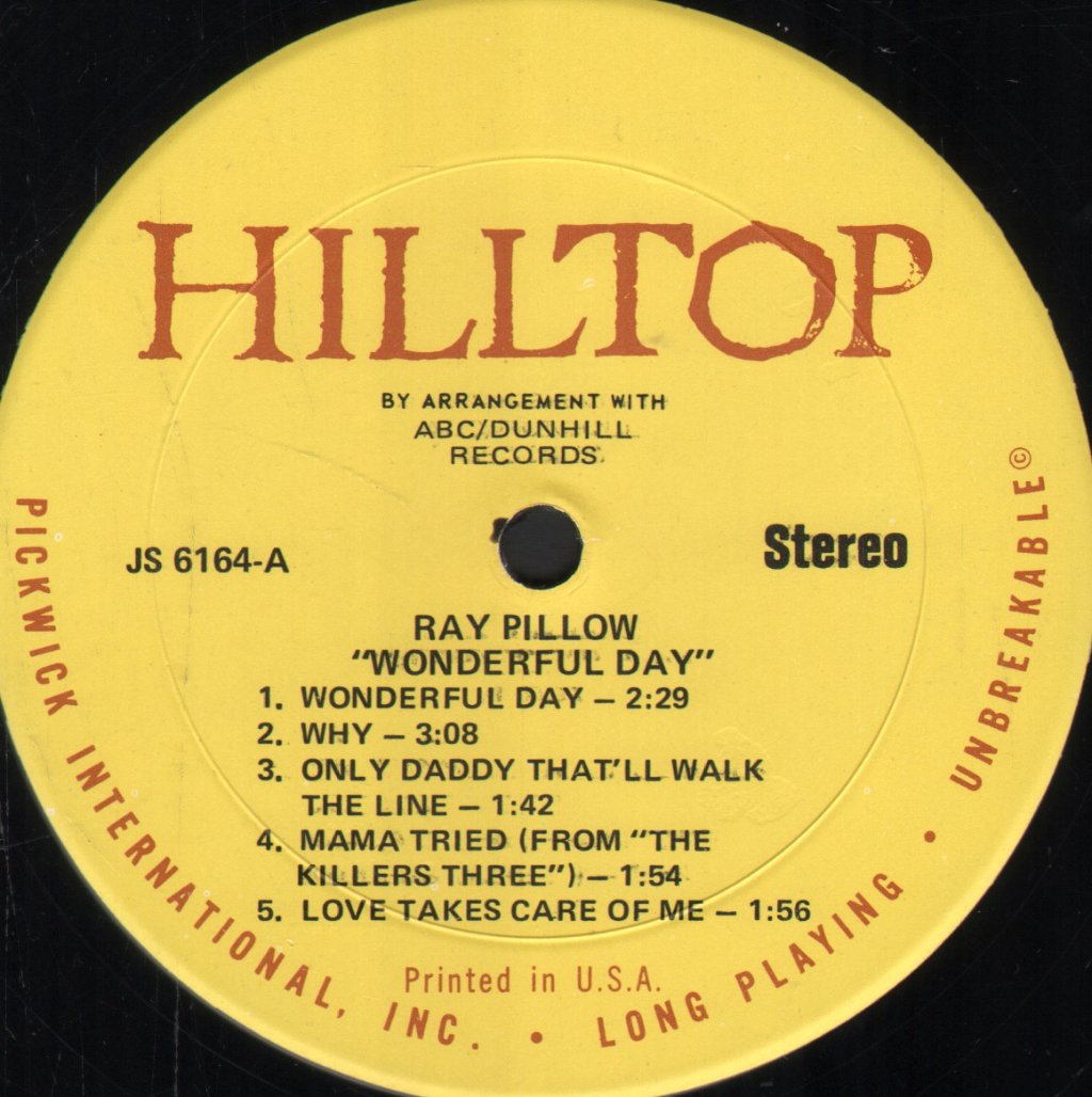 Ray Pillow - Wonderful Day - Lp