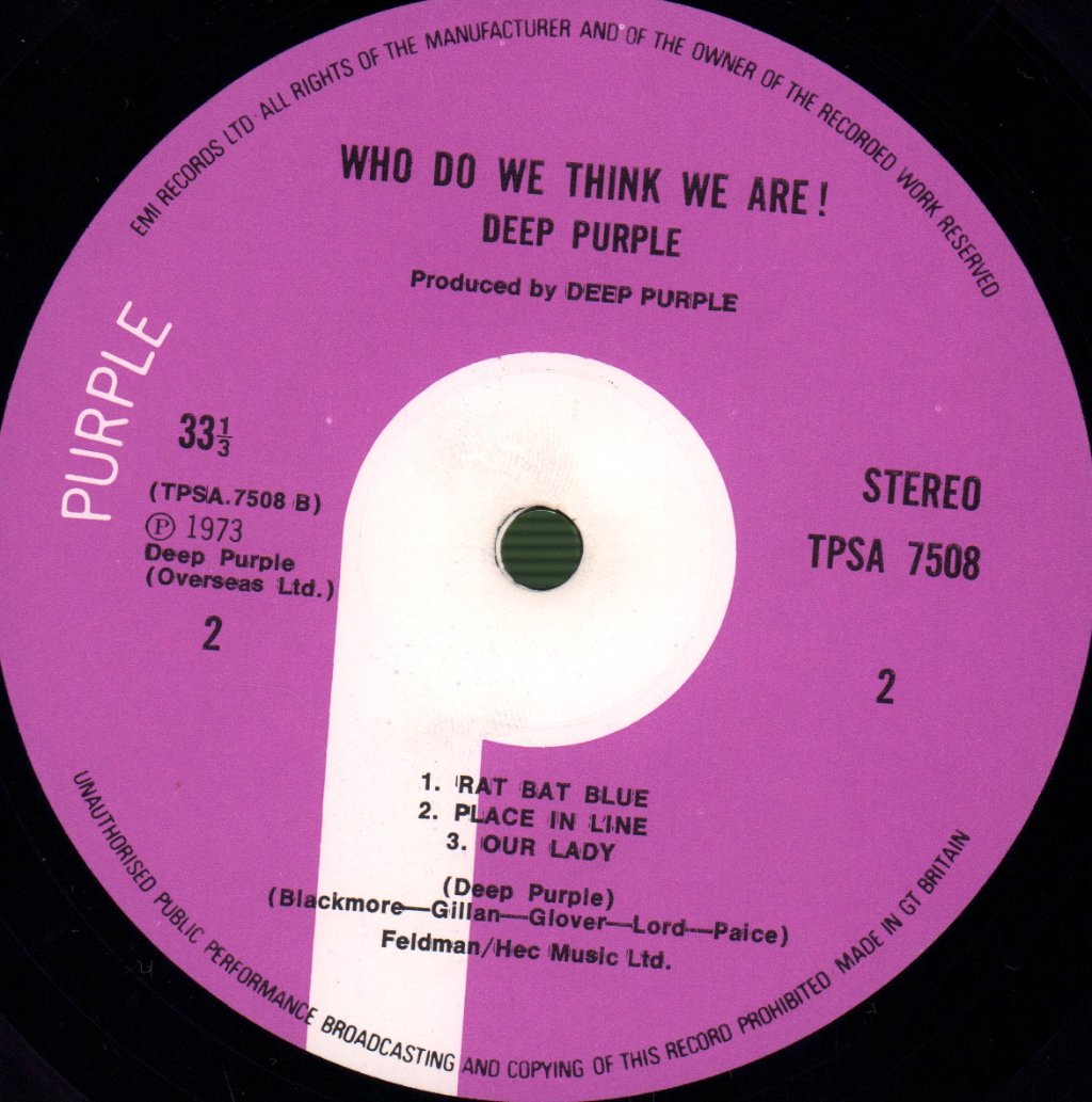 Deep Purple - Who Do We Think We Are - Lp