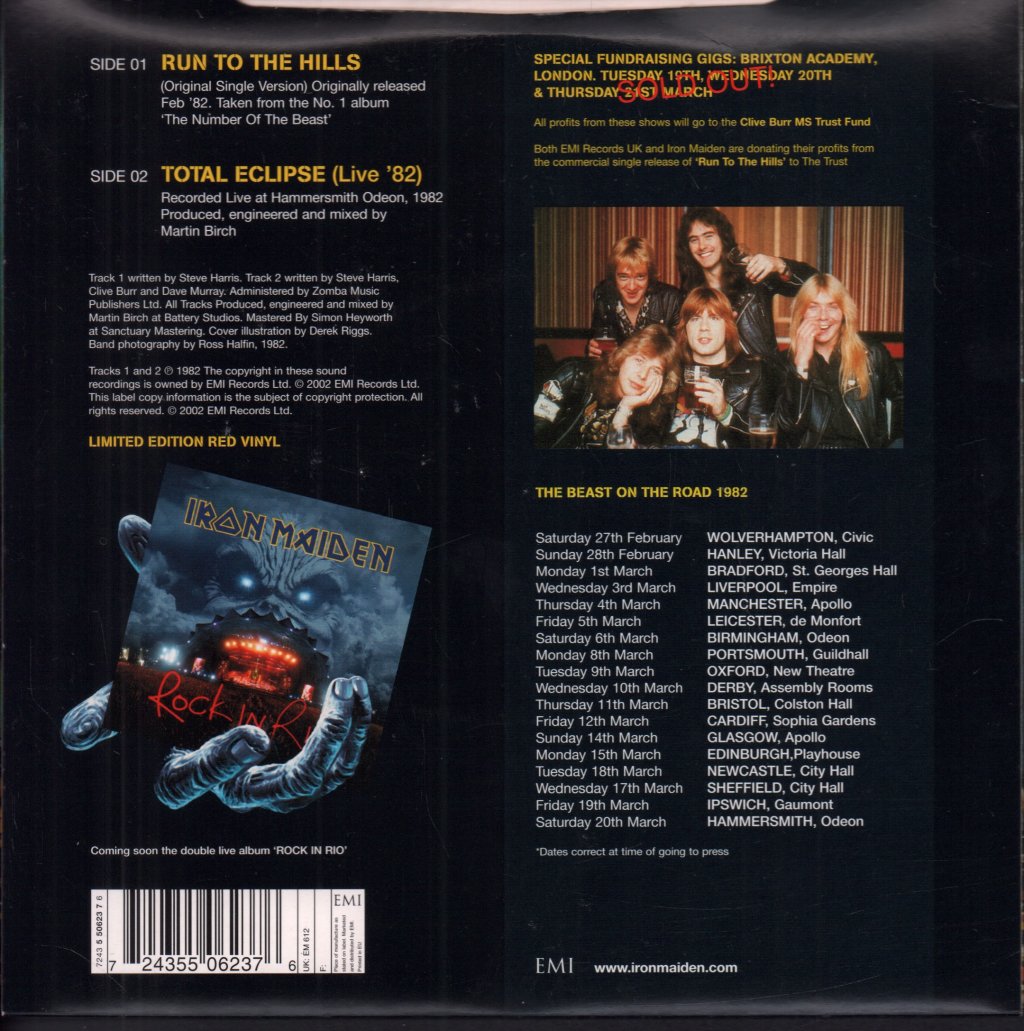 Iron Maiden - Run To The Hills - 7 Inch