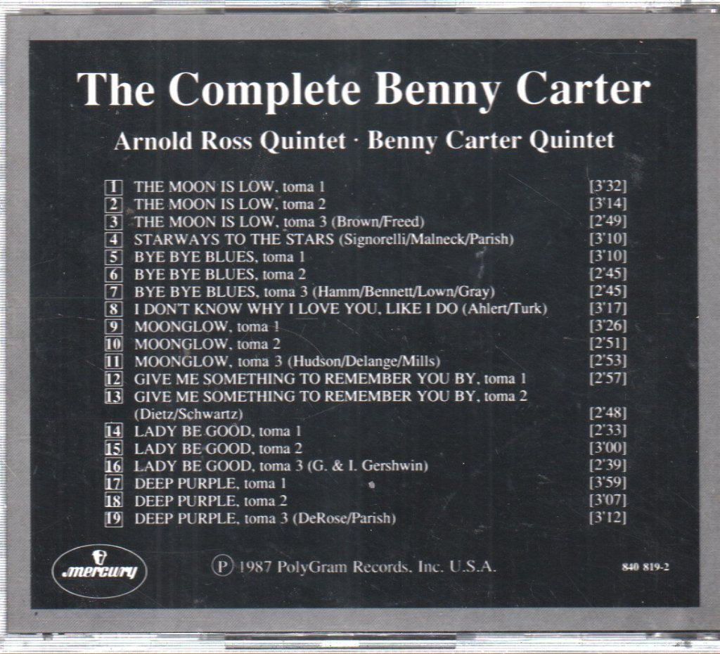Benny Carter - Complete - Cd