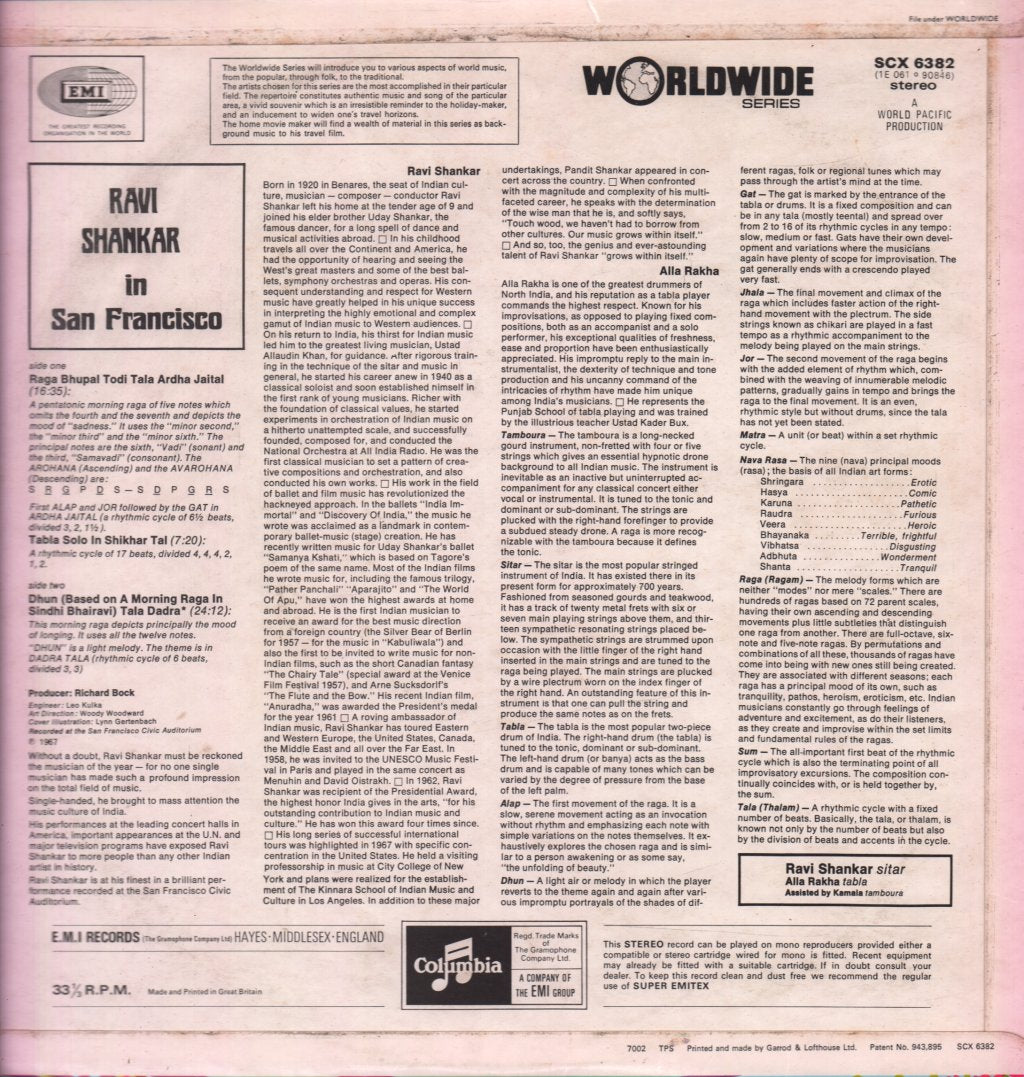 Ravi Shankar - In San Francisco - Lp