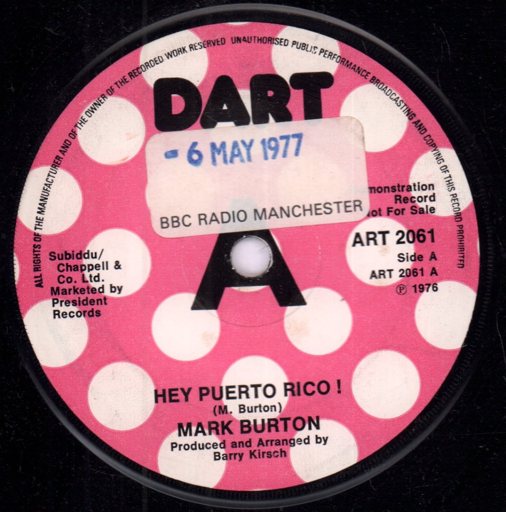 Mark Burton - Hey Puerto Rico - 7 Inch