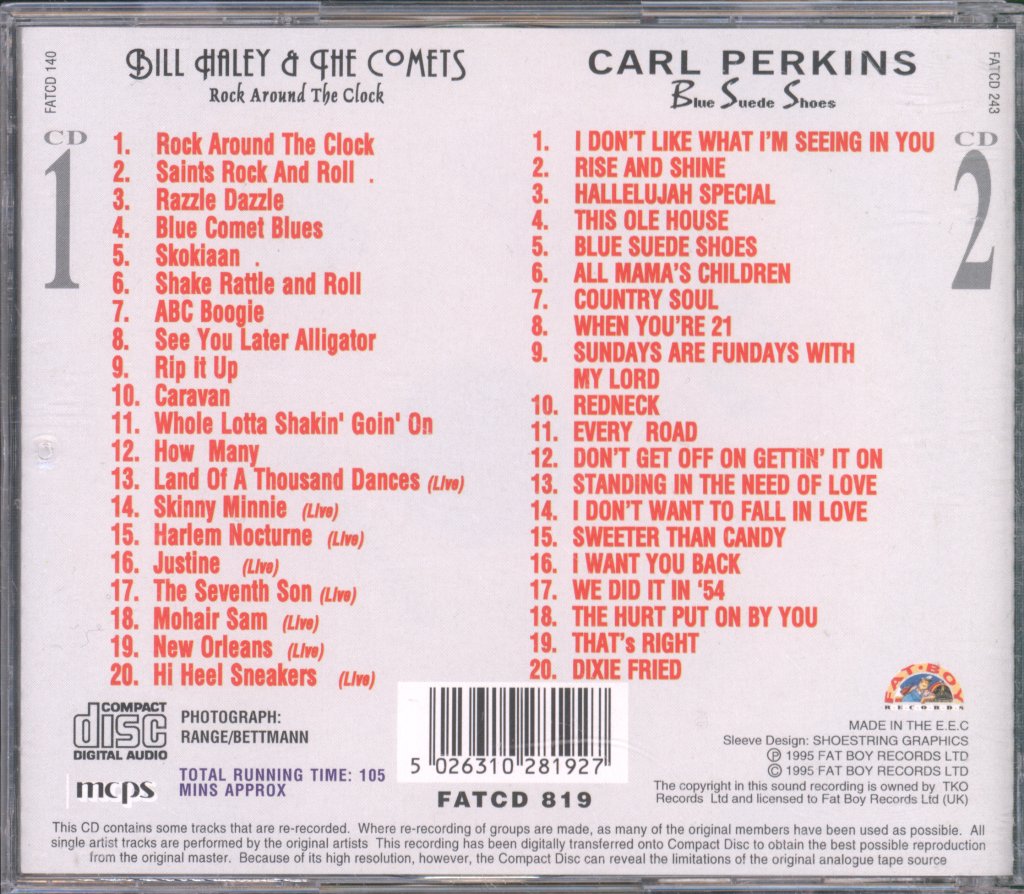 Bill Haley And His Comets / Carl Perkins - Great Stars Of Rock 'N' Roll Volume 1 - Double Cd