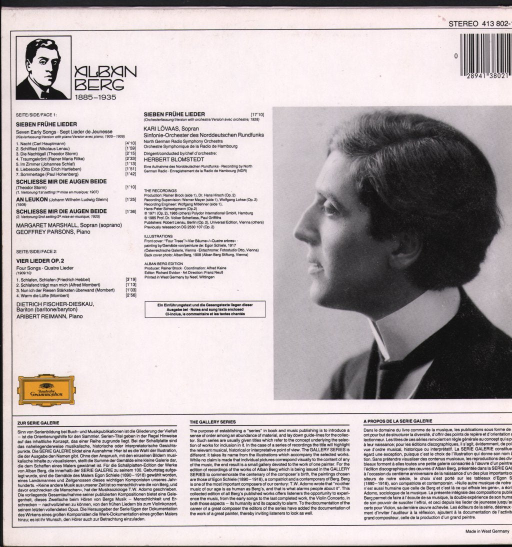 Margaret Marshall / Kari Lovaas / Dietrich Fischer-Dieskau / Geoffrey Parsons - Alban Berg - Lieder - Lp